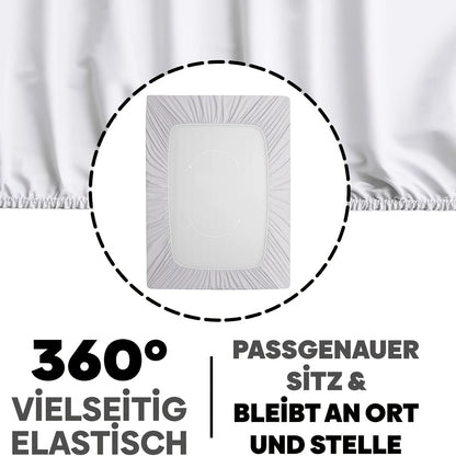 2 Pezzi Lenzuolo Jersey 100% Cotone 130gsm, Lenzuolo con Angoli Elastici, Gonna 30cm, Ipoallergenico, Traspirante, Adatto per Camera da Letto, Dormitorio e Camera degli Ospiti, Lavabile in Lavatrice, Biancheria da Letto Jersey