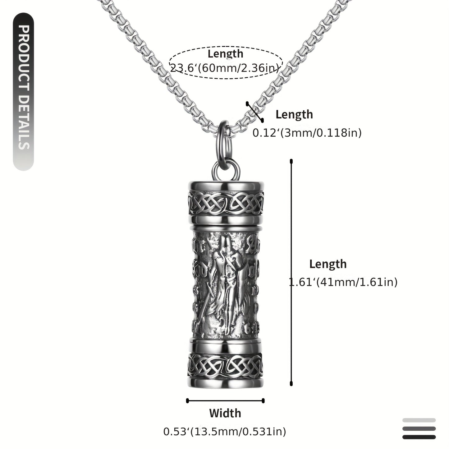 Collana da uomo con San Michele Arcangelo, Collana con ciondolo a forma di urna cineraria, Collana vichinga, Ciondolo con scudo guardiano dell'Arcangelo Michele, Medaglia amuleto cattolica in acciaio inossidabile, Gioiello regalo.