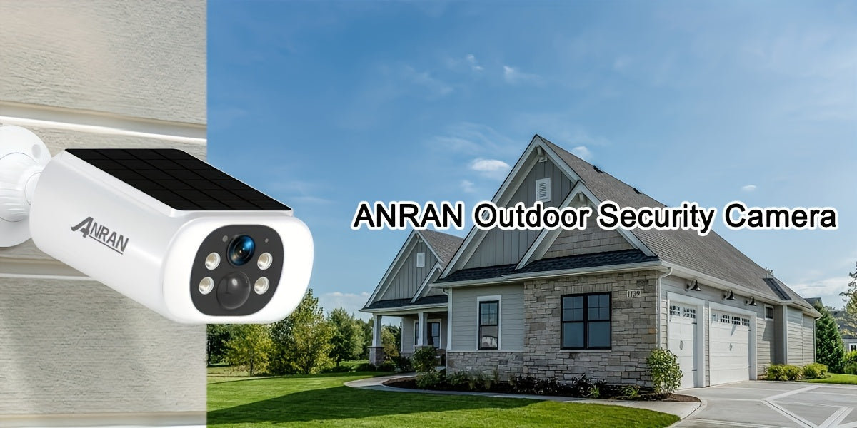 ANRAN Telecamere di sicurezza solari wireless da esterno 3MP, visione notturna a colori, telecamera di sorveglianza WiFi da esterno 2.4Ghz per la sicurezza domestica con pannello solare integrato, audio bidirezionale, compatibile con Alexa