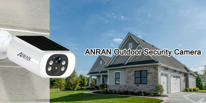 ANRAN Telecamere di sicurezza solari wireless da esterno 3MP, visione notturna a colori, telecamera di sorveglianza WiFi da esterno 2.4Ghz per la sicurezza domestica con pannello solare integrato, audio bidirezionale, compatibile con Alexa