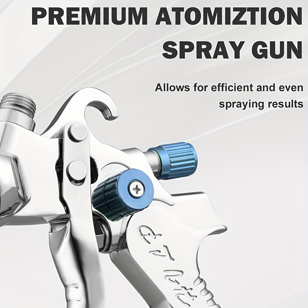 Pistola a spruzzo ad aria HVLP H2008 pneumatica con ugello da 1,4/1,7/2,0 mm, coppa da 650 ml non lavabile, manometro e filtro olio-acqua, bassa pressione d'aria e alta atomizzazione, adatta per automobili, case, mobili, fai da te e appassionati di pittur