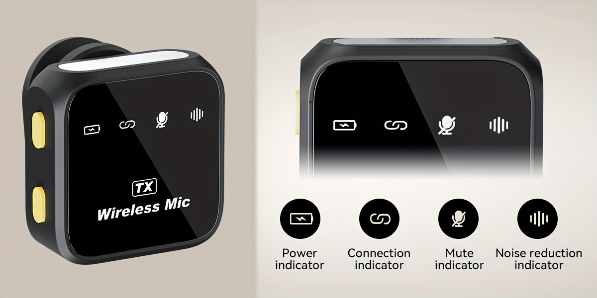 Microfono Lavalier Wireless per iPhone iPad Android con Custodia di Ricarica, Autonomia Batteria 80H, Cancellazione del Rumore, Portata 49.99 metri, Microfono a Clip da Bottoniera Plug-Play per Registrazione Video, Vlog, Live Streaming