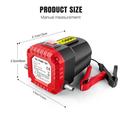 Pompa per olio portatile per auto 12V, pompa elettrica di aspirazione per olio motore diesel e carburante, estrattore elettrico per pompa carburante diesel, rosso, ideale per l'estrazione di olio e diesel, adatta per auto, barche, elicotteri e motocicli,