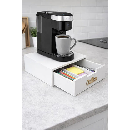 Cecaro Group Porta Cialde in Bambù con Cassetto (3 Scomparti) – Organizer Elegante per Cialde, Capsule e Tisane