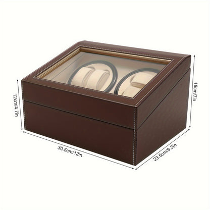 Custodia portaorologi marrone per orologi da casa, scatola per 4+6 orologi, decorazione per la casa