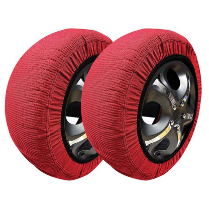 Calze da Neve Omologate Italia, Catene Da Neve Tessili Universale, Misure Disponibile XS,S,M,L,XL,XXL, Colore In Rosso, Bianco, Nero, Prodotto In EUROPA