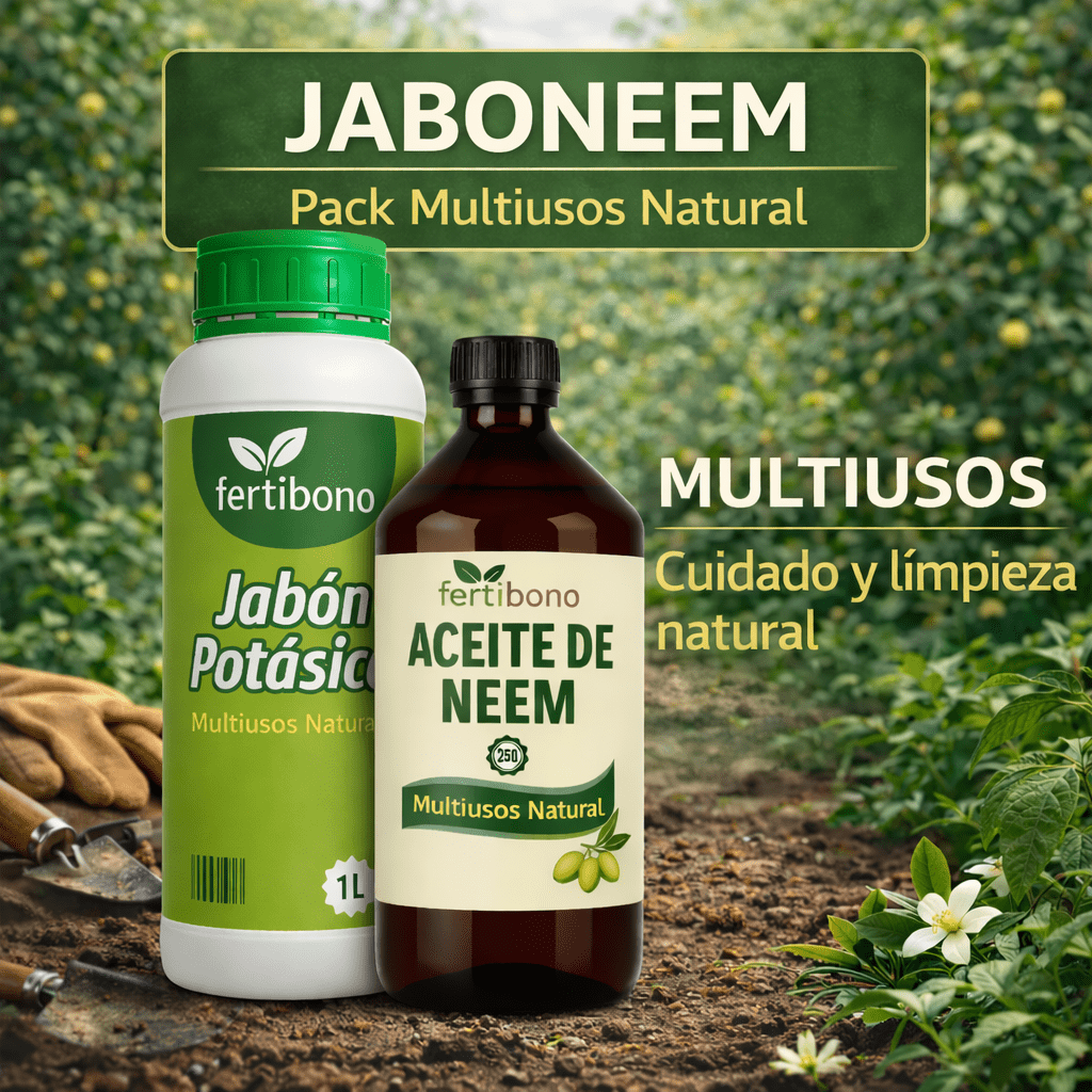 JaboNeem - Sapone al potassio con olio di cocco e di neem - 1L + 250ml - Soluzione multiuso - 100% biologico