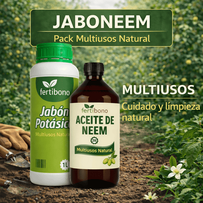 JaboNeem - Sapone al potassio con olio di cocco e di neem - 1L + 250ml - Soluzione multiuso - 100% biologico