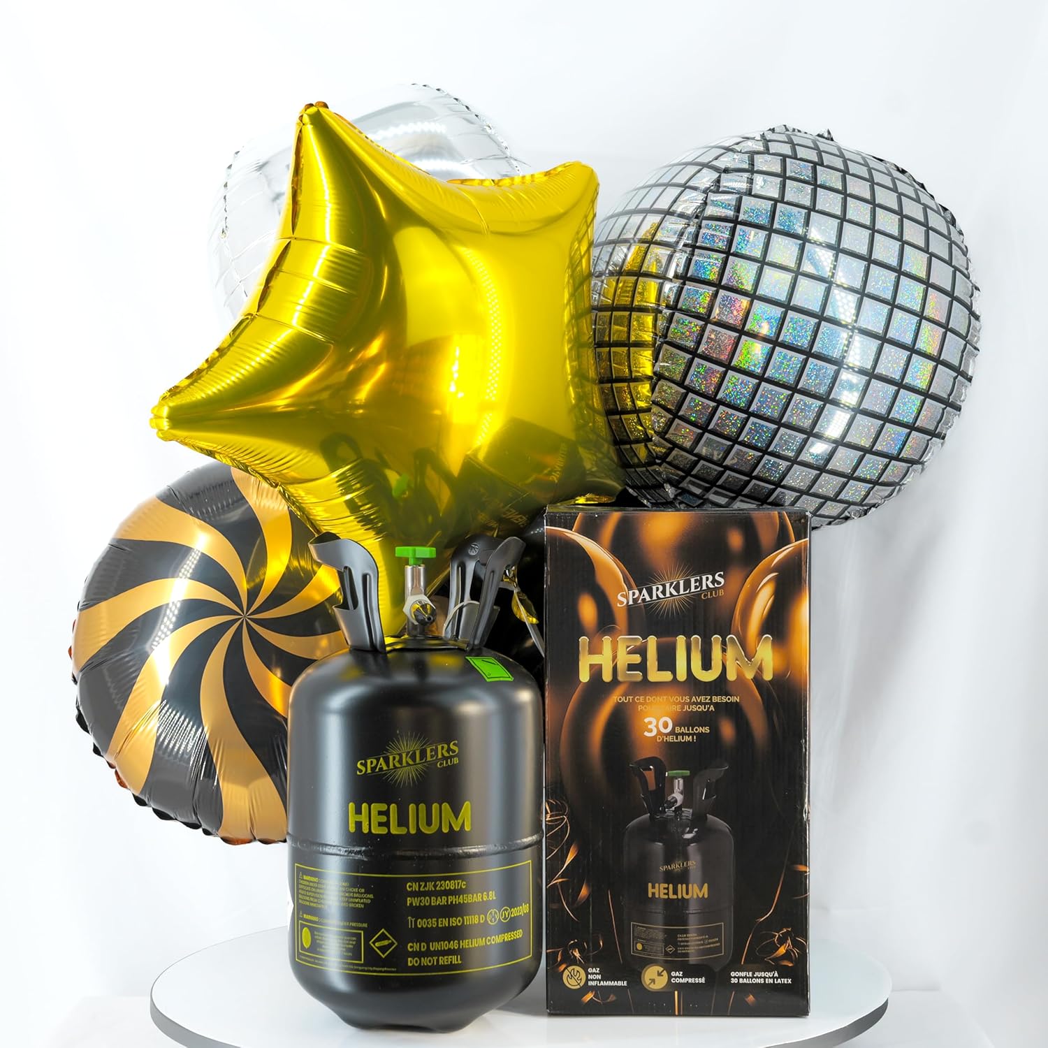 Bottiglia Grande di Elio Gas Elio per 50 Palloncini - Cilindro Monouso Capacità 0.40M3 - Ideale per Halloween, Natale, Matrimoni, Compleanni, Feste - Fai Saliare i Tuoi Palloncini con SPARKLERS CLUB