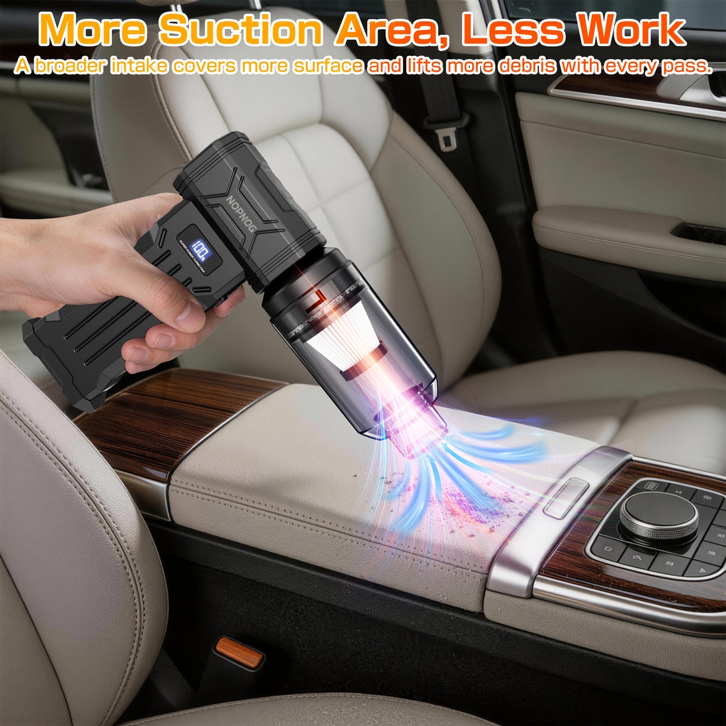 Ventilatore Turbo Violento, 140000RPM Senza Spazzole Wireless Portatile con Display Digitale Ricarica USB-C Potente Ventola Pulitore di Polvere per Auto pz Ventola da Esterno (Kit Aspirapolvere Opzionale)