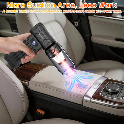Ventilatore Turbo Violento, 140000RPM Senza Spazzole Wireless Portatile con Display Digitale Ricarica USB-C Potente Ventola Pulitore di Polvere per Auto pz Ventola da Esterno (Kit Aspirapolvere Opzionale)