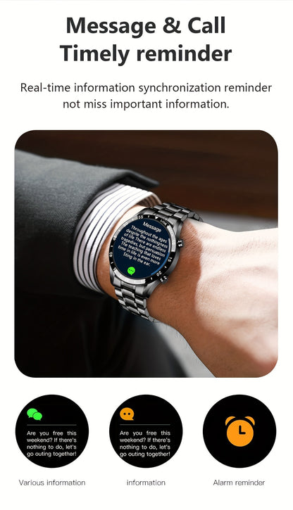 Orologio Intelligente LIGE con Schermo Touch Completo da 3,53 cm. Funzione di Controllo Musicale/Avviso Informazioni Chiamate/Conteggio Calorie. Orologi da Polso Sportivi Multifunzionali per Esterni per Android e iPhone. Adatto per Regali a Uomini