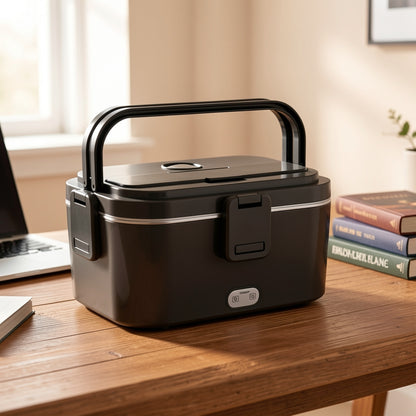 Scatola Pranzo Termica 80W Regolabile, 1,8L per Adulti, Scatola Pranzo Isolata, Portatile per Uso Esterno, con Borsa Termica e Set di Posate, Disponibile per Camion e Auto