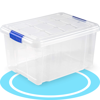 Scatola di Plastica per Organizzare Giocattoli, Libri, Documenti e Coperte - Chiusura Ermetica, Grande Capacità e Resistente - Dekohome