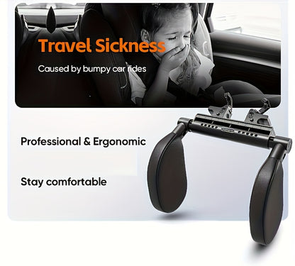 1 pezzo Poggiatesta Auto a Forma di U in Schiuma Memory a Temperatura Costante 45D, Cuscino per Collo Regolabile Meccanicamente a 360°, Design con Doppi Ganci per Uso Rimovibile su un Lato, Supporto Ergonomico per Dormire di Lato - Regalo 3 in 1 per Veico