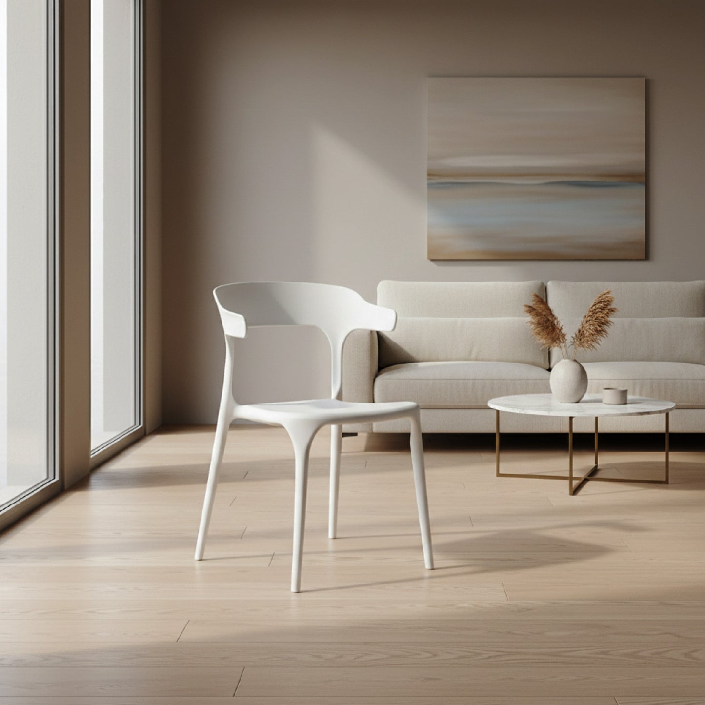 Baroni Home Set 4 Sedie in Plastica Bianca – Sedie Impilabili, Pronte all’Uso Senza Montaggio, Facili da Pulire, con Piedini Antiscivolo per Maggiore Stabilità – Ideali per Cucina, Soggiorno, Sala da Pranzo, Giardino, Terrazzo o Balcone – Sedute Comode e