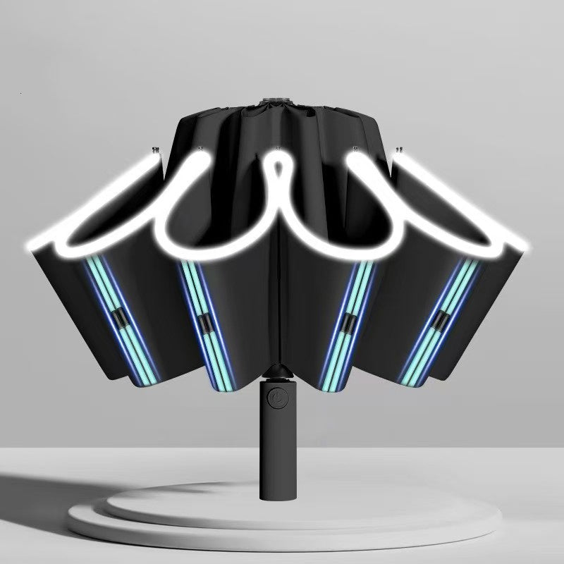 Ombrello Automatico Compatto da Viaggio a Doppia Apertura con 10 Stecche, Ombrello Resistente, Ombrello Auto Rinforzato e Ingrandito, Ombrello di Protezione da Viaggio con Barra di Sicurezza, Design Alla Moda in Diversi Colori, Ombrello di Alta Gamma Adat