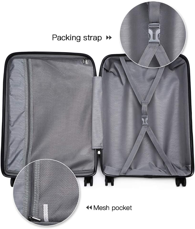 Valigia da imbarco 55x35x20cm a guscio rigido in ABS con trolley da viaggio, bagaglio a mano da cabina, 33L, regalo per Black Friday, Giorno del Ringraziamento, Natale