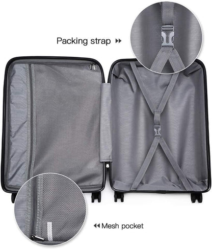 Valigia da imbarco 55x35x20cm a guscio rigido in ABS con trolley da viaggio, bagaglio a mano da cabina, 33L, regalo per Black Friday, Giorno del Ringraziamento, Natale