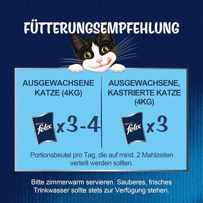 Cibo Umido per Gatti FELIX Sensations Sauces, Miscela Varietà