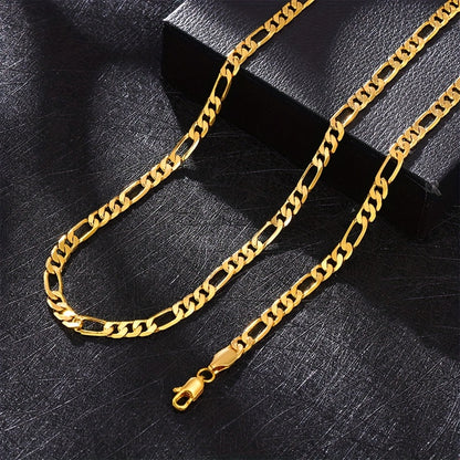 Set di gioielli da donna in argento 925, collana Figaro e bracciale, regalo per serate romantiche, San, Natale, festività, con confezione regalo inclusa