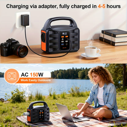 Stazione di ricarica portatile SBAOH T101-99Wh/194Wh | 150W/200W | Presa di corrente | Batteria al litio con uscita CA/USB | Power bank solare | Attrezzatura da campeggio | Adatta per viaggi, campeggio e attrezzatura da esterno