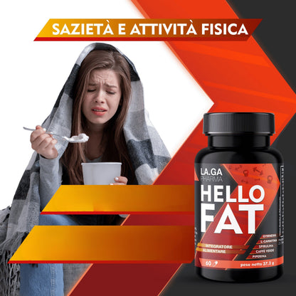 HelloFat – Integratore con Cromo, Gymnema e Spirulina | 60 Capsule | Supporto per il metabolismo dei carboidrati e i livelli di glucosio | Qualità Italiana