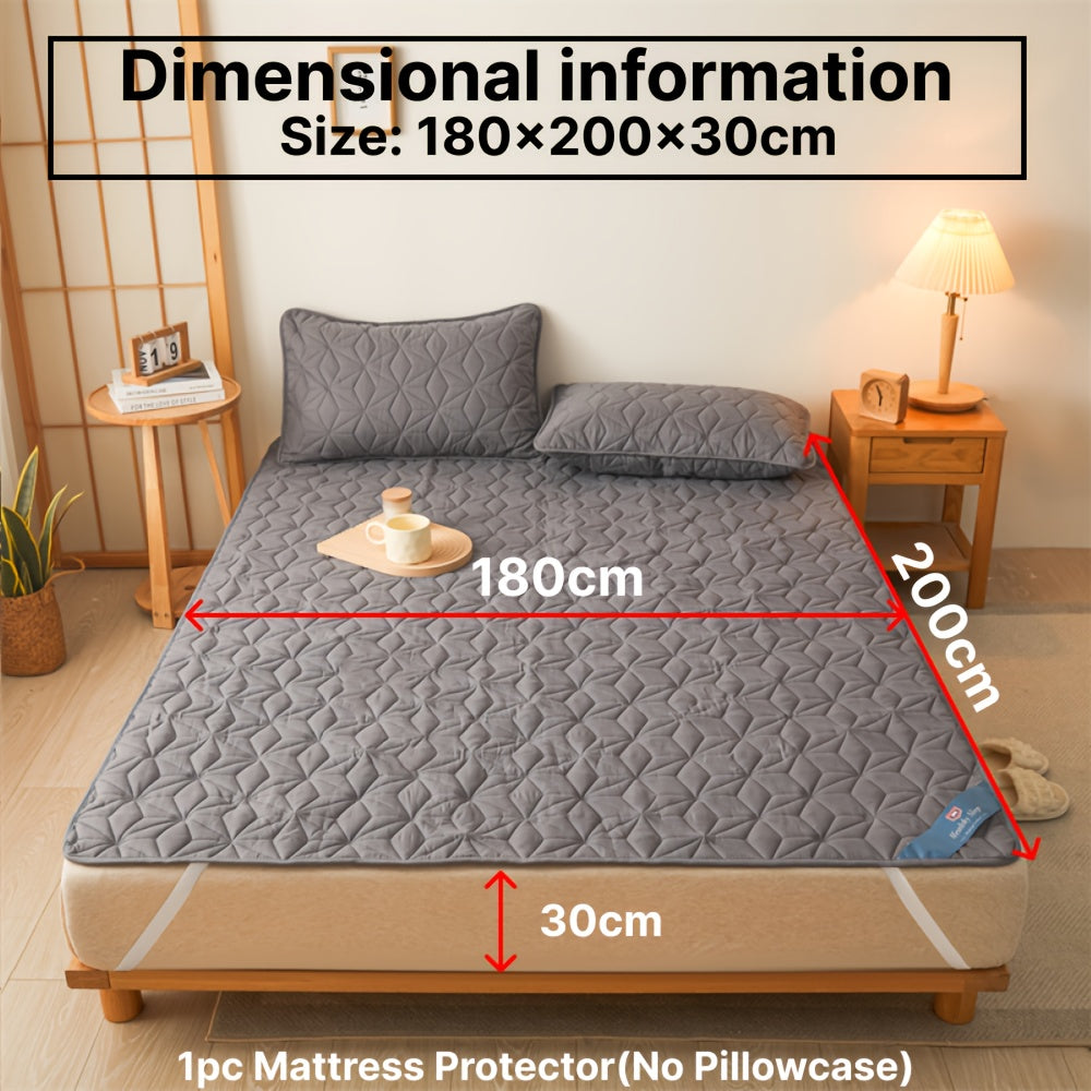 1 Protezione Materasso Trapuntata Impermeabile, Coprimaterasso Traspirante con Cinghie Elastiche per Copriletto (Senza Federa), Topper Materasso Antiscivolo per Tutte le Stagioni