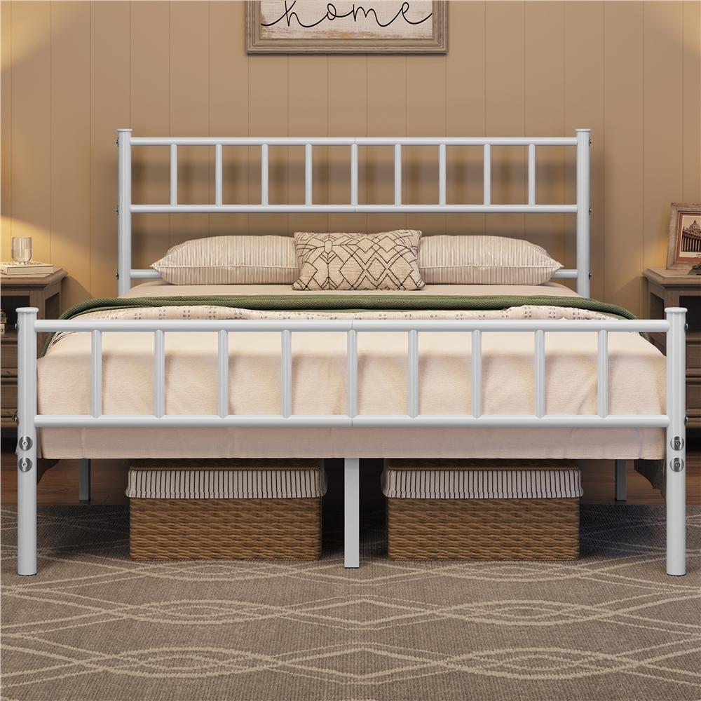 Costoffs Struttura Letto Moderno in Metallo con Testiera e Pediera con Spazio di Archiviazione per Appartamento Camera da Letto