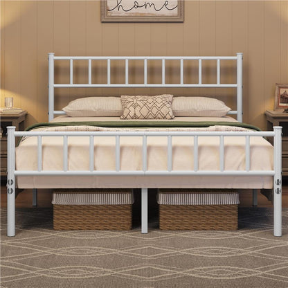 Costoffs Struttura Letto Moderno in Metallo con Testiera e Pediera con Spazio di Archiviazione per Appartamento Camera da Letto