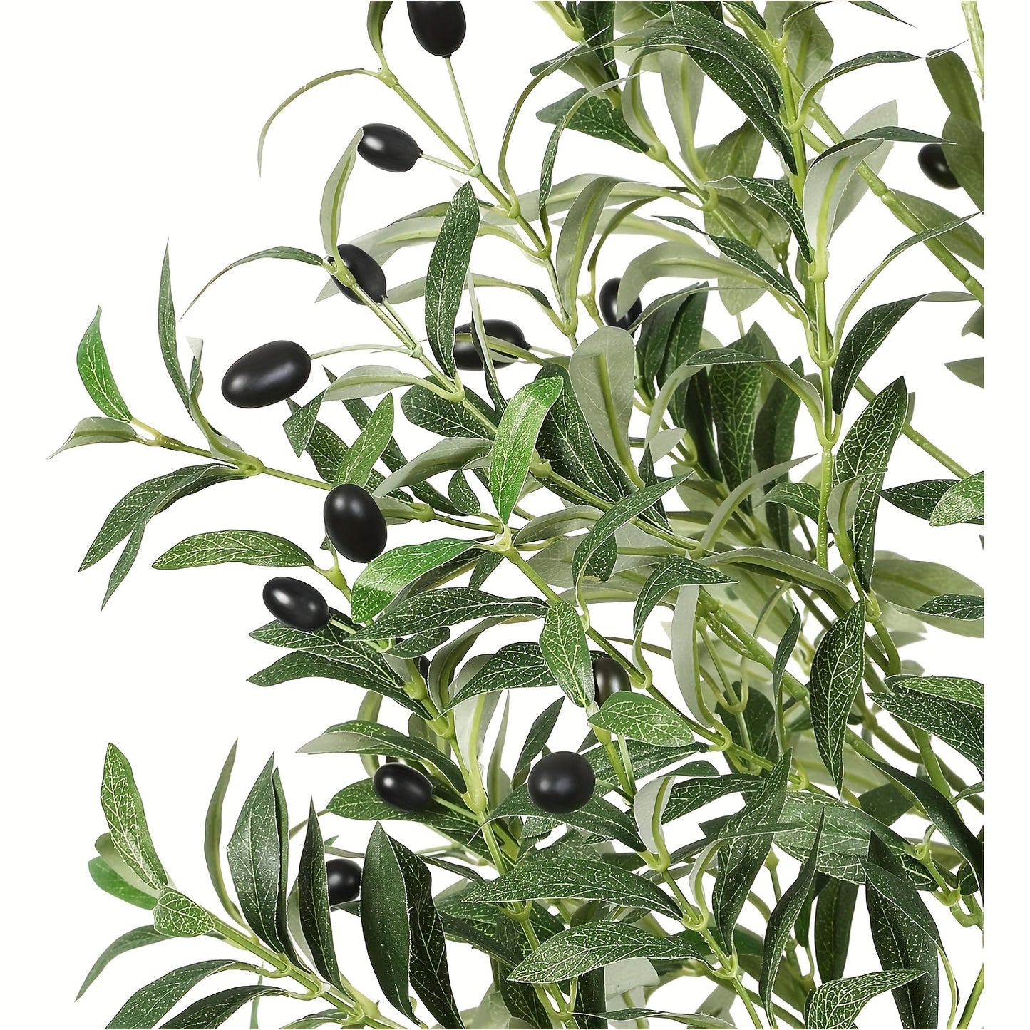 Albero di ulivo artificiale di 120/150/180/210 cm di altezza con frutti realistici e tronco in legno naturale, perfetto per l'arredamento moderno di casa, ufficio e soggiorno