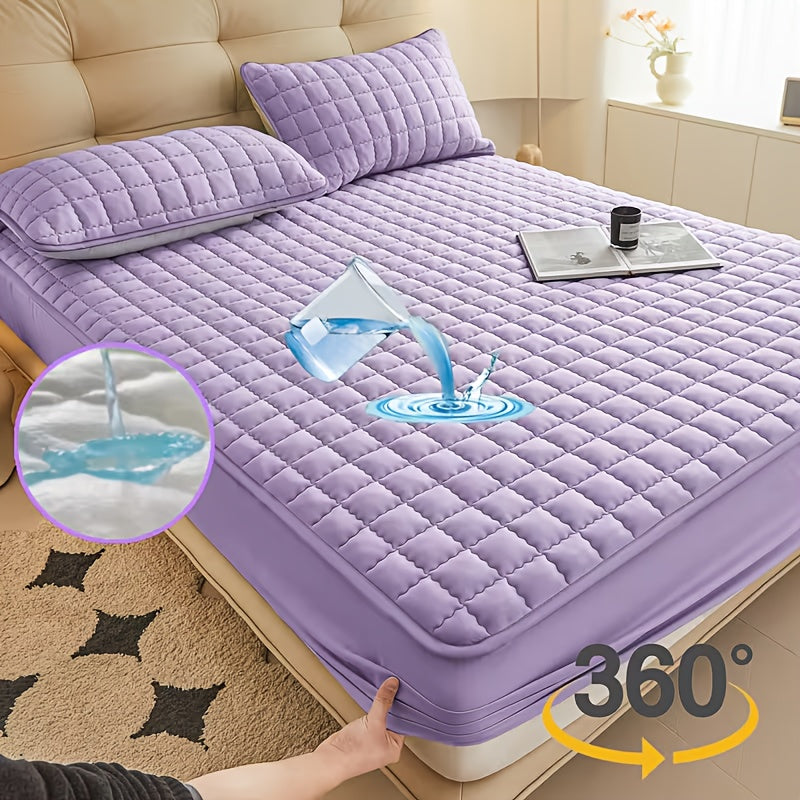 Coprimaterasso impermeabile da 1 pezzo di alta qualità, lenzuolo con angoli, realizzato con tecnologia di goffratura a onde sonore, copriletto morbido e confortevole, lavabile in lavatrice, adatto per camere da letto, hotel, dormitori, federe e imbottitur