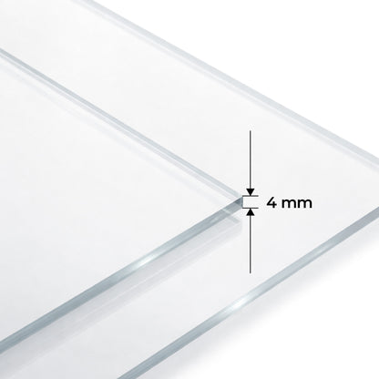 Foglio di Plexi PMMA 60x40cm | Lastra Acrilica Trasparente Trasparente | Spessori Disponibili: 2mm, 3mm, 4mm | Elevata Trasparenza 92% Effetto Vetro | Lastra di Plexi per Fai da Te, Pubblicità e Decorazione di Interni | Materiale Plastico Durevole per Ins