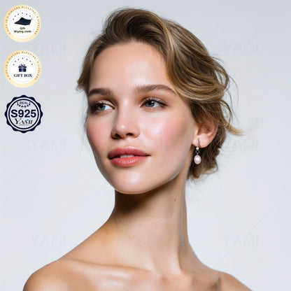 Set Scatola Regalo YAMI, Orecchini a Clip con Perle d'Acqua per Donna, Orecchini con Perle d'Acqua , Bianco/Viola/Nero Orecchini Ipoallergenici in Argento Sterling 925, Adatti come Gioielli Regalo per Donna per Ogni Occasione, Regali di Compleanno, Regali