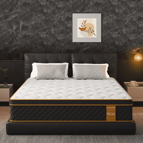 Materasso, Materasso ibrido in memory foam da 10 pollici (confezionato), Media rigidità, Molla a sacco per il sollievo dalla pressione, Isolamento del movimento. Disponibile in varie misure