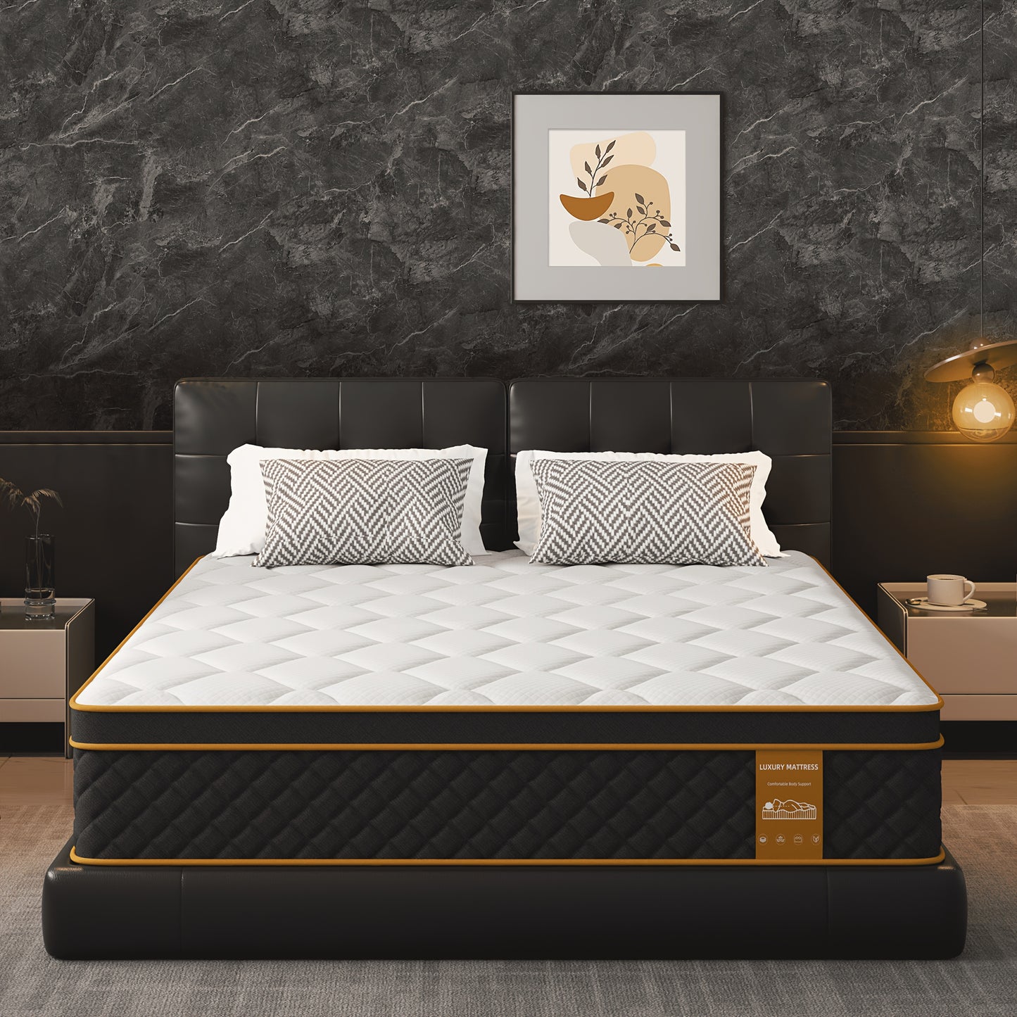 Materasso, Materasso ibrido in memory foam da 10 pollici (confezionato), Media rigidità, Molla a sacco per il sollievo dalla pressione, Isolamento del movimento. Disponibile in varie misure