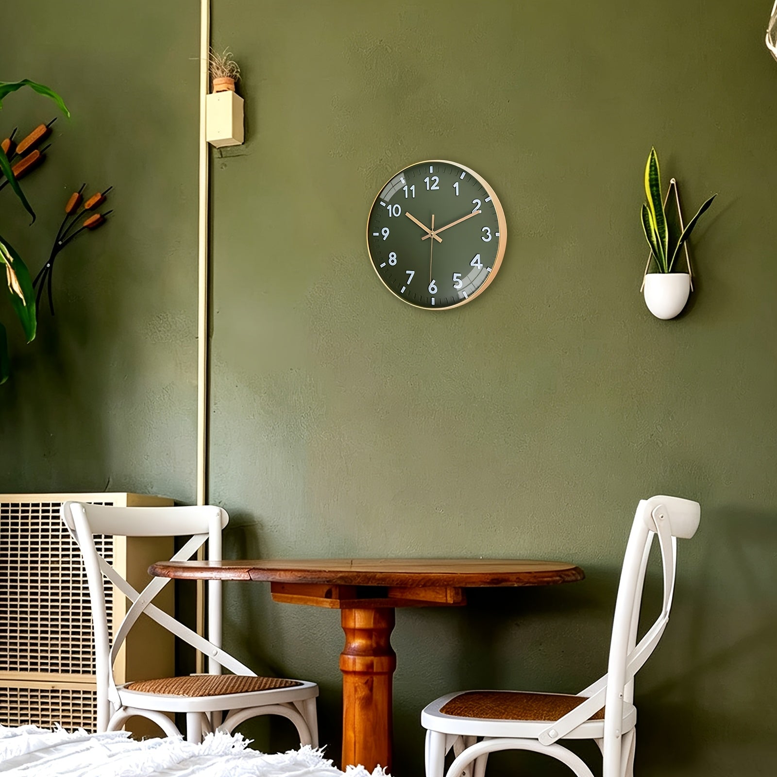 Orologio da parete digitale 3D moderno e minimalista da 30,48 cm, con cornice in plastica dorata e sfondo verde scuro - Movimento al quarzo silenzioso, alimentato a batteria (batteria AA non inclusa) - Elegante decorazione per la casa per soggiorno, cucin