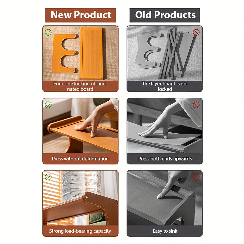 Scaffale per Scarpe a 2/7 Ripiani, Risparmio Spazio, Organizzatore di Calzature, Armadietto Portascarpe Robusto e Non Pieghevole, Design da con Aspetto Legno Naturale, Ideale per Ingressi, Camere Universitarie o Case in Affitto