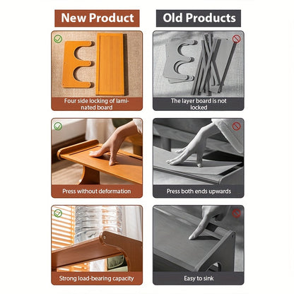 Scaffale per Scarpe a 2/7 Ripiani, Risparmio Spazio, Organizzatore di Calzature, Armadietto Portascarpe Robusto e Non Pieghevole, Design da con Aspetto Legno Naturale, Ideale per Ingressi, Camere Universitarie o Case in Affitto