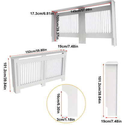 Copertura Radiatore Alta Mobile in Legno Altezza Interna 100Cm Coperture Riscaldatore Bianche Scolli Moderni Scaffale Radiatore Alto MDF Spesso Mobile in Legno Cucina Camera da Letto per Soggiorno