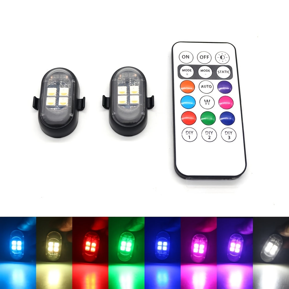 Luci d'atmosfera RGB per auto con telecomando wireless, batteria più grande e LED più luminosi, ricarica rapida Type-C, multimodalità per interni auto
