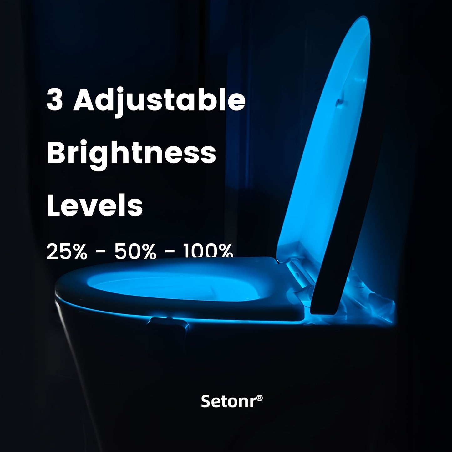 Set da 2 luci moderne per WC con sensore a infrarossi, rilevamento di movimento e luce notturna, adatte per bagno, a parete/spento, 16 opzioni di colore, funzionamento senza spina per water, in plastica
