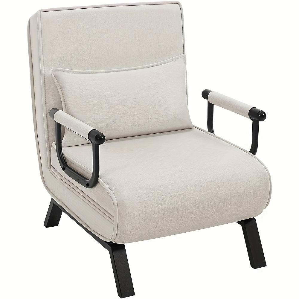 1 pz Sedia Elegante per Sala da Pranzo, Divano Letto 3 in 1, Letto per Ospiti, Poltrona Pieghevole con Schienale Regolabile, Cuscino Rimovibile, Adatto per Camera da Letto, Soggiorno, Ufficio, Capacità di Carico 150 Kg