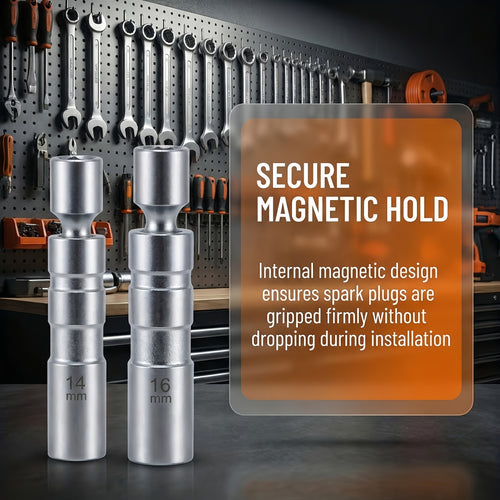 Prodotti di tendenza in 900 Paesi, bussole magnetiche rotanti per candele a spina da 14 mm e 16 mm a parete sottile - Strumento di rimozione bussole per candele a 12 punte con attacco da 3/8 di pollice - Le estensioni rotanti consentono l'accesso alle are