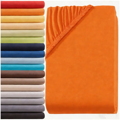 Lenzuolo con angoli 1 pz in puro cotone egiziano 100%, design con elastico tutt'intorno, tinta unita, adatto a materassi da 90x200 a 200x220 cm, traspirante, lavabile, a copertura totale, lenzuolo perfettamente aderente