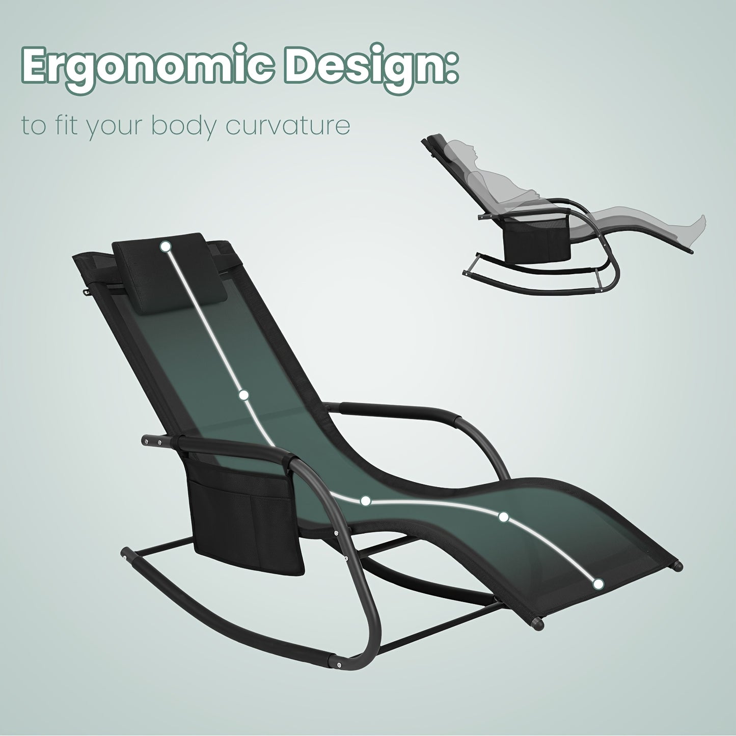 1 Sedia altalena da giardino Sedia da giardino Mobili per esterni Altalena singola da esterno Poltrona lounge balcone doppio uso sedia da sole con ripostiglio in grigio e nero opzionale poltrona relax con cuscino rimovibile carico elevato di 150 kg adatto