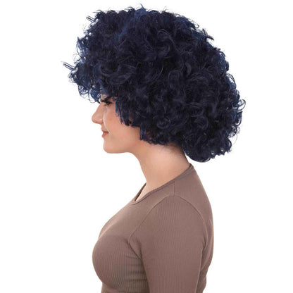 Parrucca Afro Nera Riccia per Feste degli Anni '70 e '80 per il Capodanno