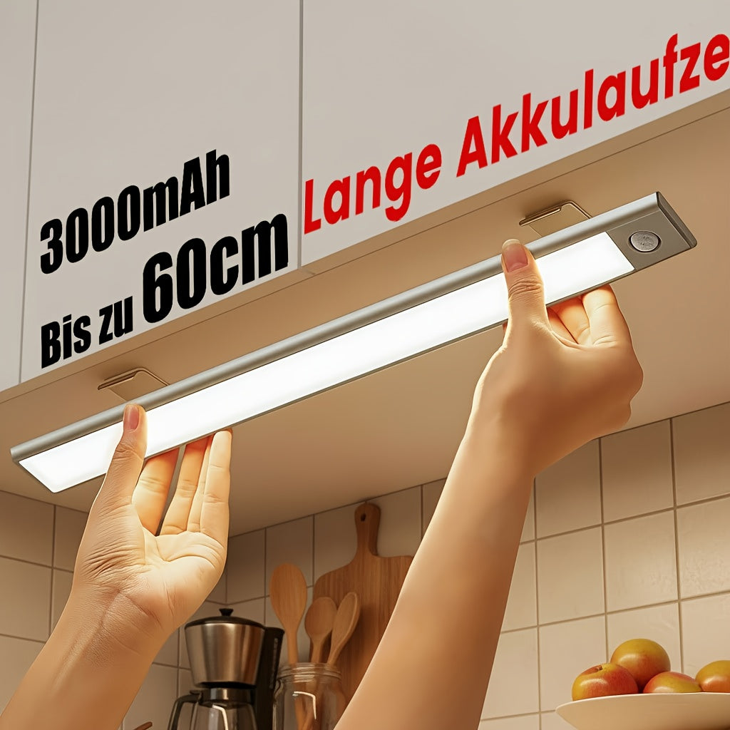 Luci a LED sottopensile Setonr con involucro in lega di alluminio, luce a sensore di movimento a batteria ricaricabile per uso interno, luci per armadio magnetiche dimmerabili, illuminazione senza fili sottopiano per cucina, scale, camera da letto, soggio