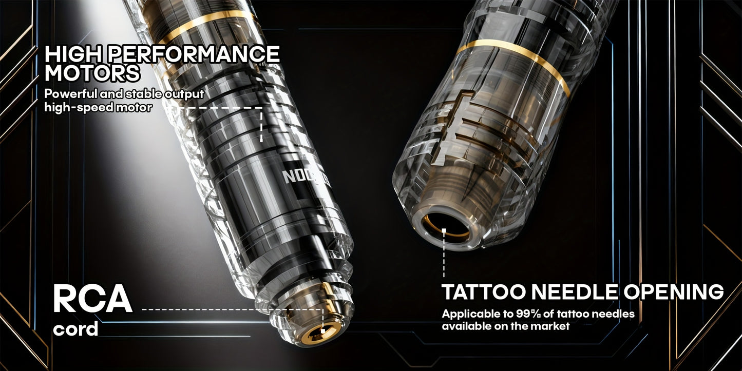 POSEIDON Kit Completo per Tatuaggio Rotativo con Display Digitale e Batteria da 1200mAh - Pistola per Tatuaggio Senza Fili con 10 Aghi e Cartucce, Kit Completo per Tatuaggio con 6 Colori di Inchiostri, Accessori per Tatuaggio per Principianti