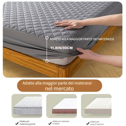 Coprimaterasso Impermeabile - Protezione per Materasso Trapuntato Tinta Unita Lavabile in Lavatrice con Angoli Profondi (Morbidissimo e Confortevole). Utilizzabile Come Lenzuolo Separato. Ideale per Camere da Letto, Dormitori e Hotel. Protegge i Lenzuola